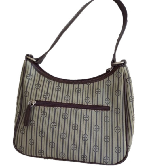 GIANI BERNINI    Shoulder Bag Top Zip  Olive with Brown Trim - Picture 2 of 11